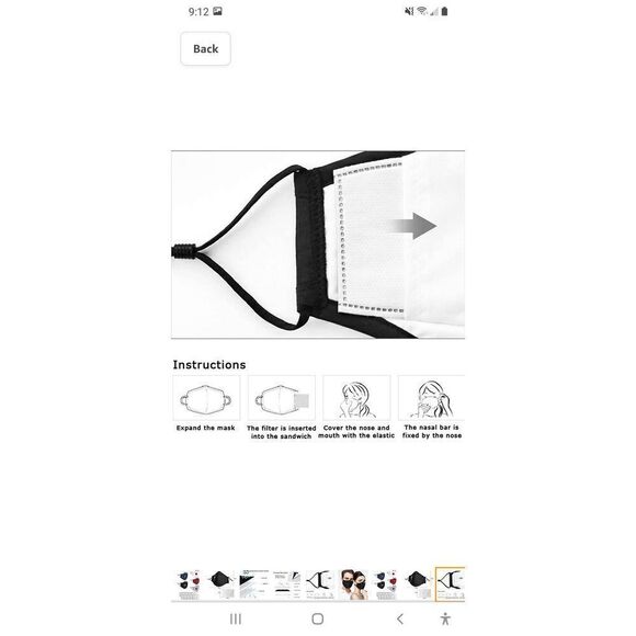 New Set 5 Face Masks Facial Covers with Breathing Valve and Filters - Picture 5 of 7